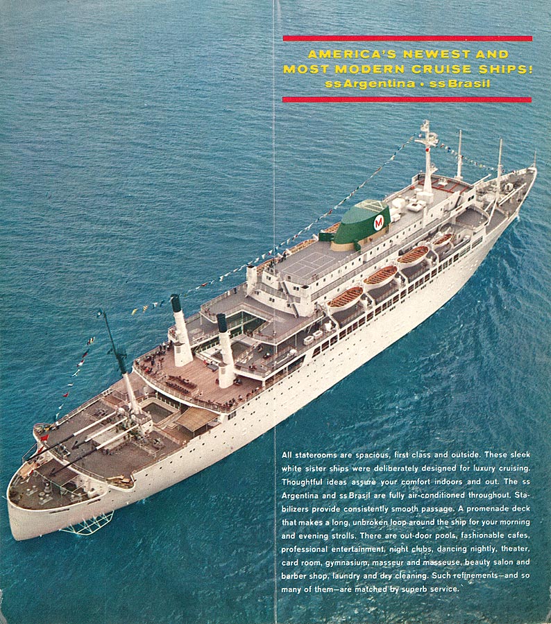 Vintage Moore Mccormack Steamship Menu Lot S.S. Brasil, Ada