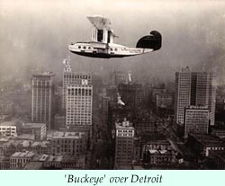 To larger photo of the 'Buckeye' over Detroit