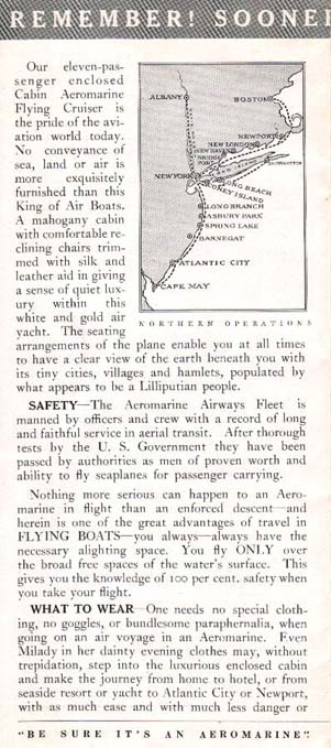 Aeromarine brochure, 1921