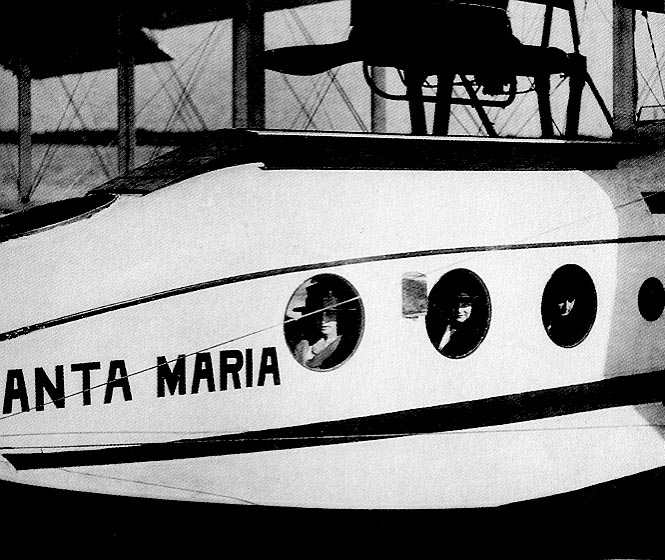 Passengers looking out of the 'Santa Maria'