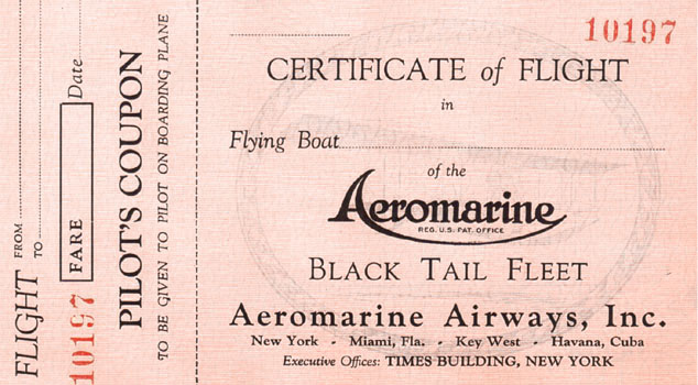 Aeromarine ticket